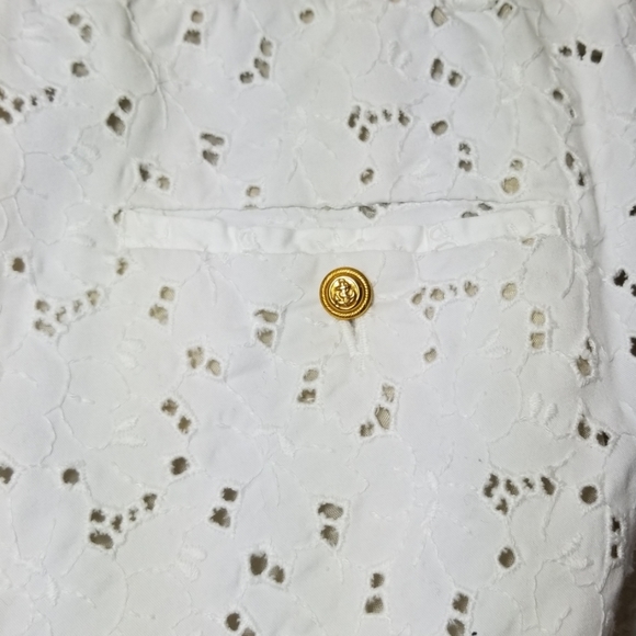 Monocrom Eyelet White Straight Leg Dress Pants - Picture 10 of 13